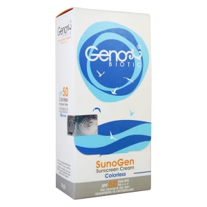کرم ضد آفتاب SPF50 بی رنگ پوست خشک و معمولی سانوژن ژنوبایوتیک 50 گرم
