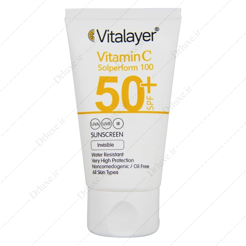 کرم ضد آفتاب SPF50 بی رنگ ویتامین C ویتالیر 40 میلی لیتر