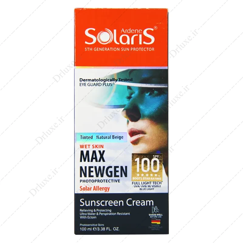 کرم ضد آفتاب SPF100 رنگی Max Newgen سولاریس آردن 100 میلی لیتر