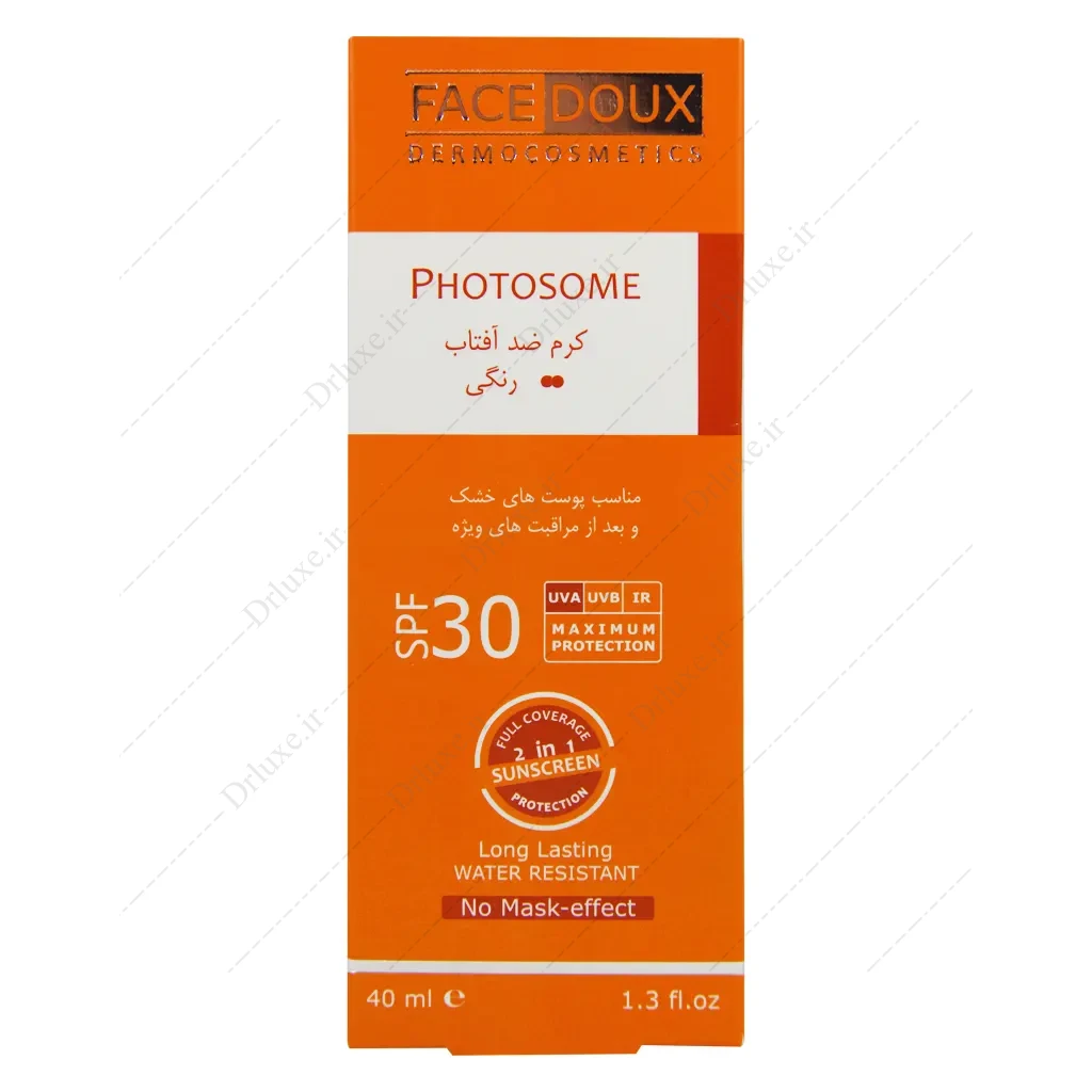 کرم ضد آفتاب SPF30 رنگی فوتوزوم فیس دوکس کد || 40 میل