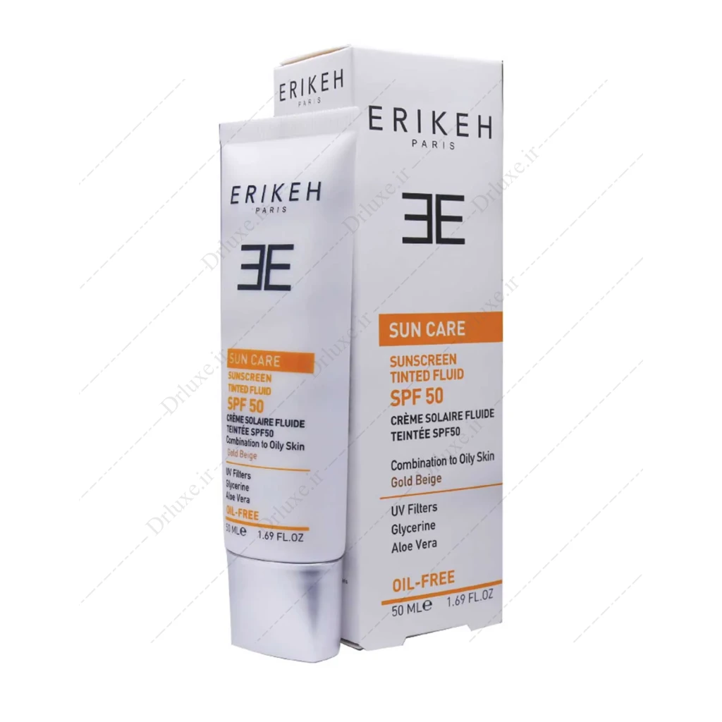 فلوئید ضد آفتاب SPF50 رنگی فاقد چربی اریکه