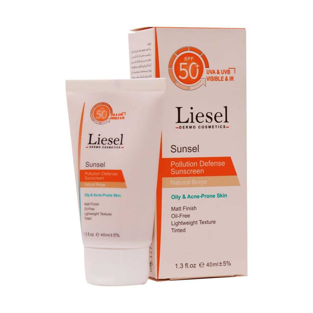 کرم ضد آفتاب SPF50 رنگی لایسل پوست چرب و آکنه دار