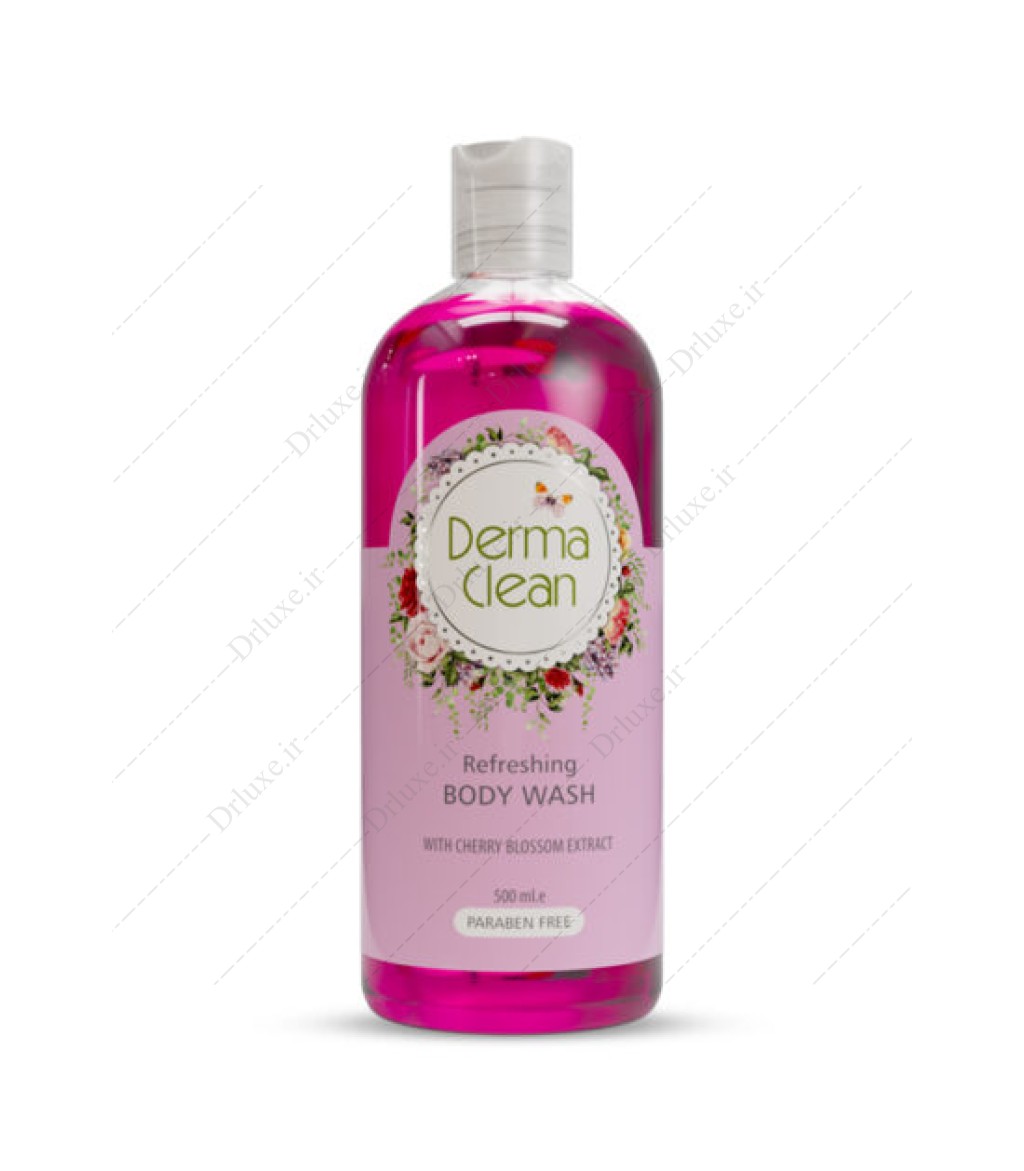 شامپو بدن عصاره شکوفه گیلاس درماکلین 500 میلی‌لیتر