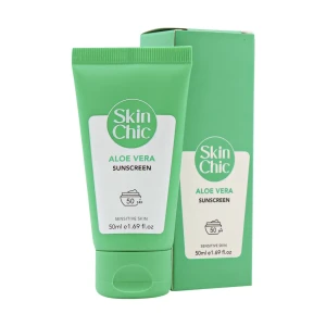 کرم ضد آفتاب SPF50 پوست حساس اسکین شیک حاوی آلوئه ورا