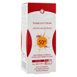 کرم ضد آفتاب SPF50 ضد چروک بی رنگ سان سیف