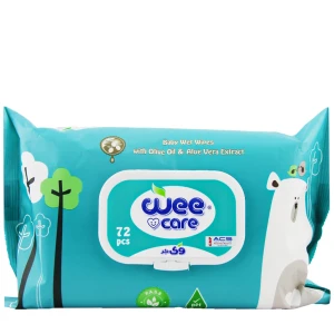 دستمال مرطوب کودک روغن زیتون وی کر 72 عدد