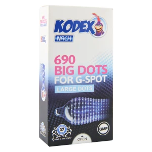 کاندوم ناچ کدکس مدل BIG DOTS بسته 10 عددی