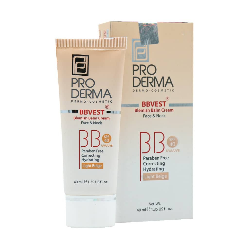 بی بی کرم SPF40 رنگی پرودرما پوست چرب و جوشدار