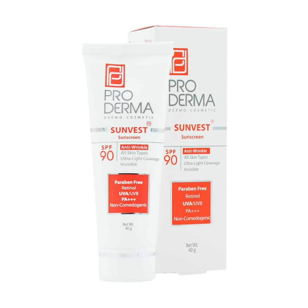 کرم ضد آفتاب و ضد چروک SPF90 بدون رنگ پرودرما