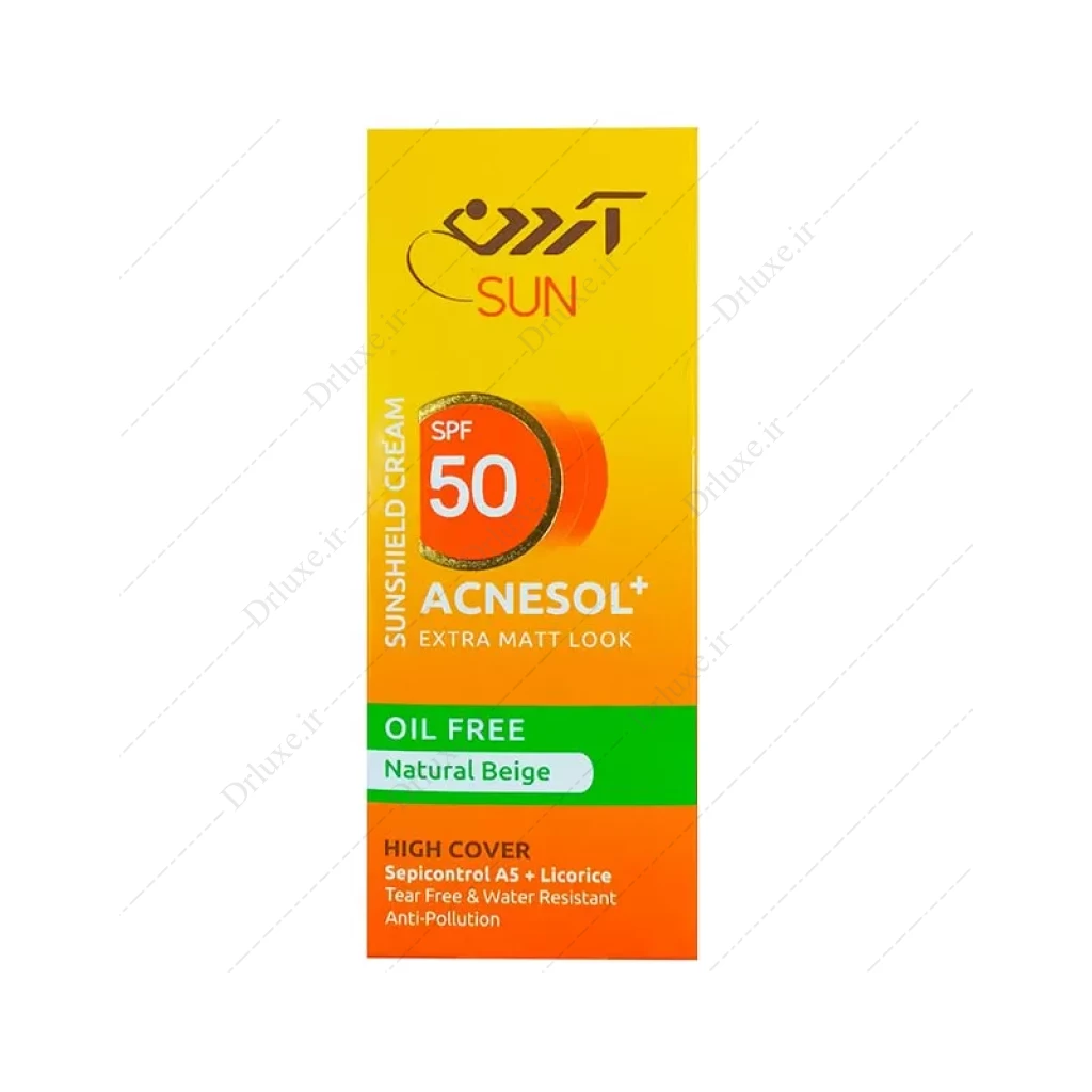 کرم ضد آفتاب SPF50 فاقد چربی رنگی آکنه سول آردن سان