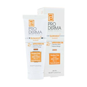 کرم ضد آفتاب مینرال SPF40 رنگی کرم پودری پرودرما