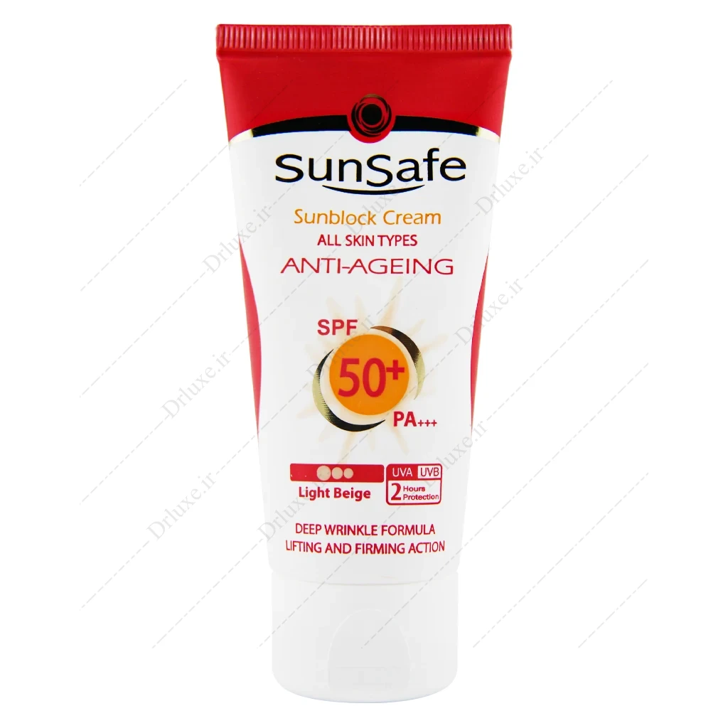کرم ضد آفتاب SPF50 ضد چروک بژ روشن سان سیف