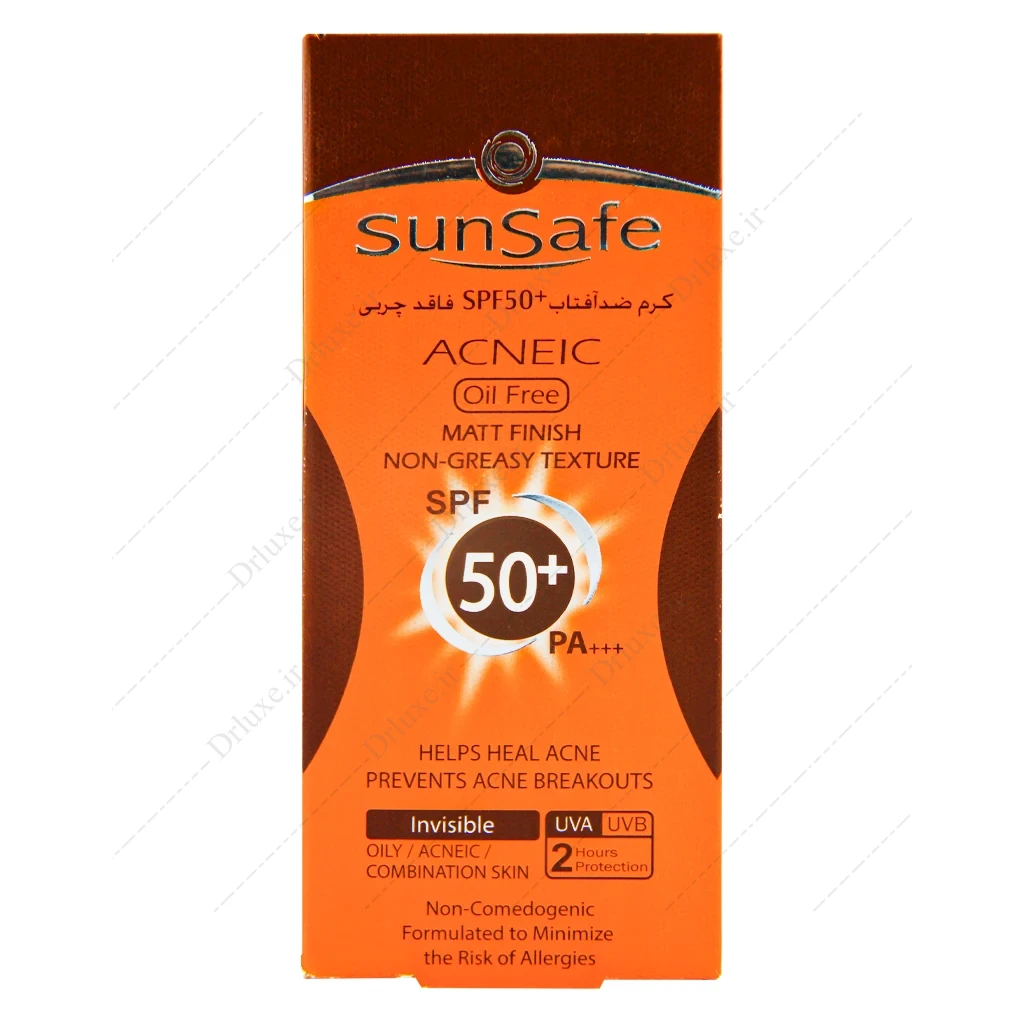 کرم ضد آفتاب SPF50 فاقد چربی بی رنگ سان سیف