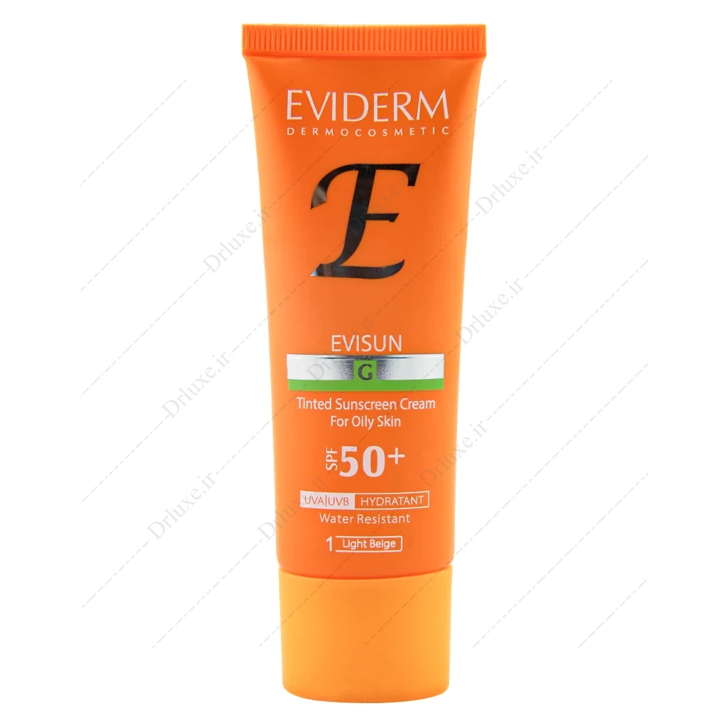 کرم ضد آفتاب SPF50 بژ روشن اویدرم پوست چرب
