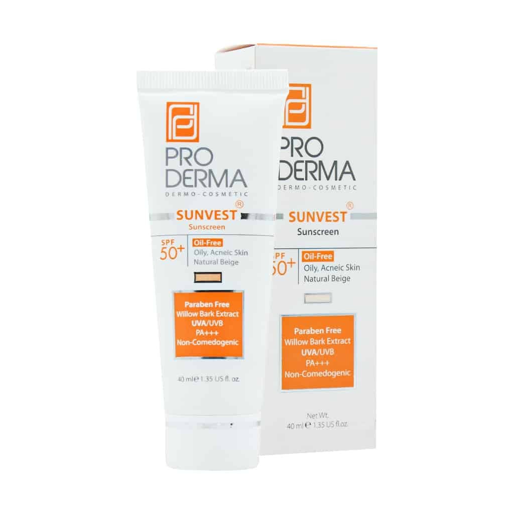 کرم ضد آفتاب SPF50 فاقد چربی رنگی پرودرما
