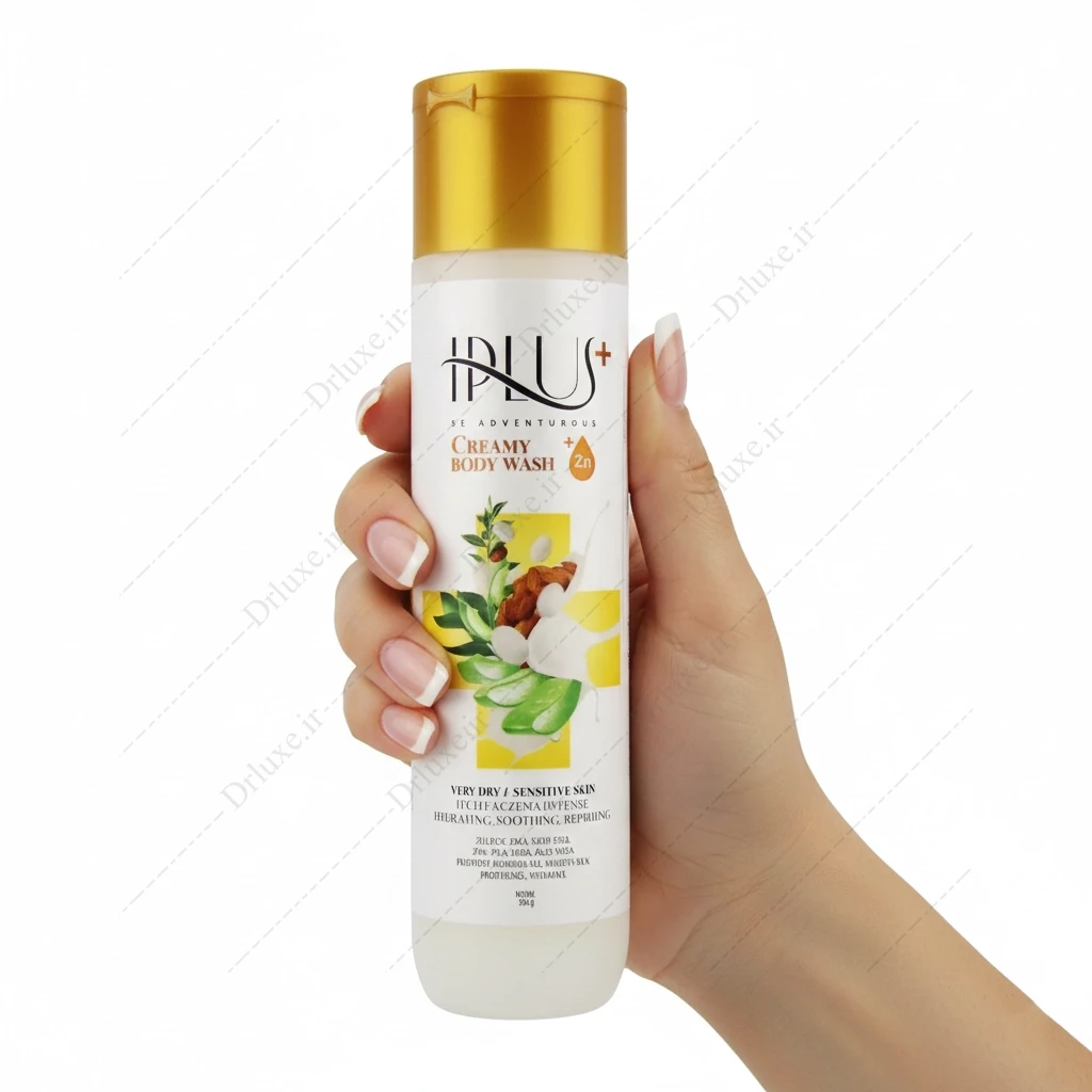 شامپو بدن کرمی آلوئه ورا و بادام آی پلاس پوست خشک و حساس
