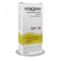 کرم ضد آفتاب SPF 30 بی رنگ پوست معمولی و خشک هیدرودرم 50 میلی لیتر